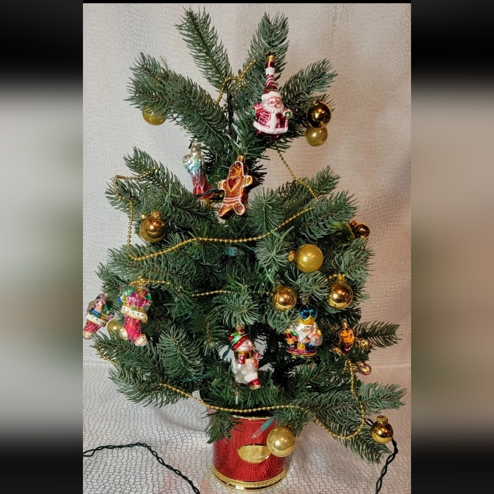 Christopher Radko Teleflora Christmas Tree Light Up Mini Ornaments 22" W/ Box